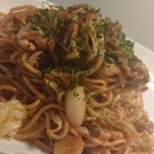 野菜150gが採れる！ちくわ入りソース焼きそば